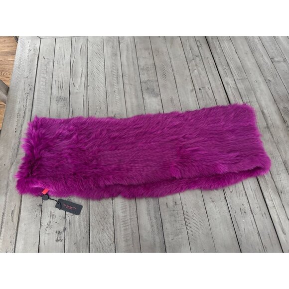 NWT Annabelle New York Rex Rabbit Fur Infinity Scarf Purple - Picture 1 of 3